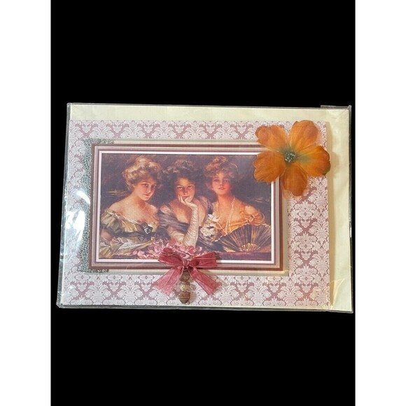 4 Handmade Victorian Greeting Cards, Especially For You, Envelopes And Poly Bags - Picture 4 of 9